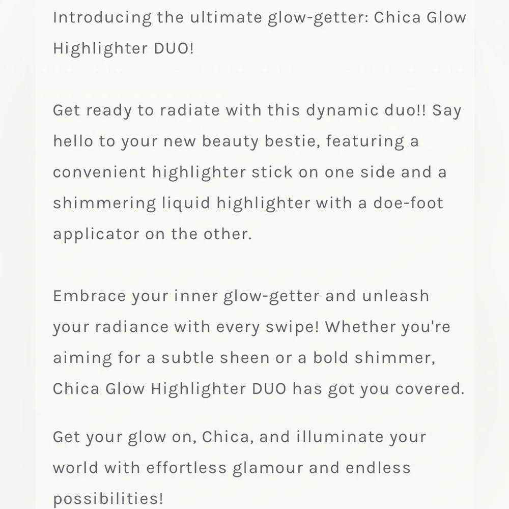 🆕 Chica Beauty Champagne Glow Highlighter Duo